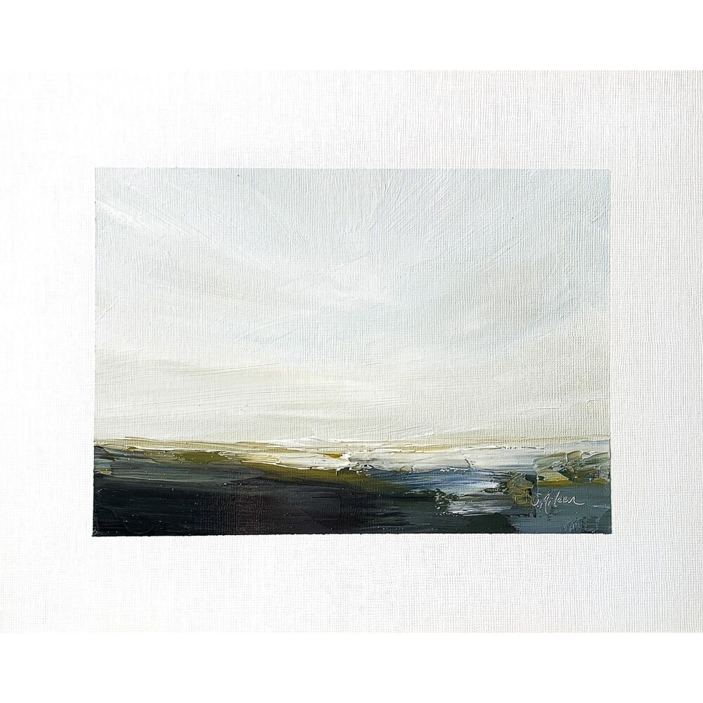 8x10 Original Oil Painting Landscape Neutral Modern Contemporary Contrast Signed
